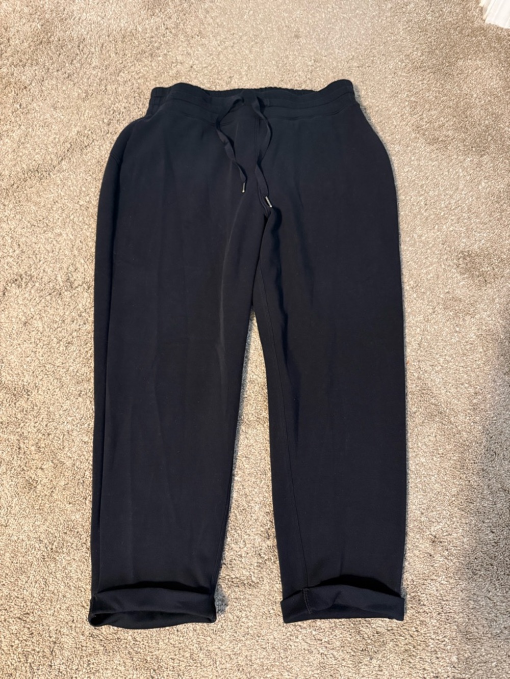 SPANX Air Essentials Black Womens Jogger Pants with Drawstring